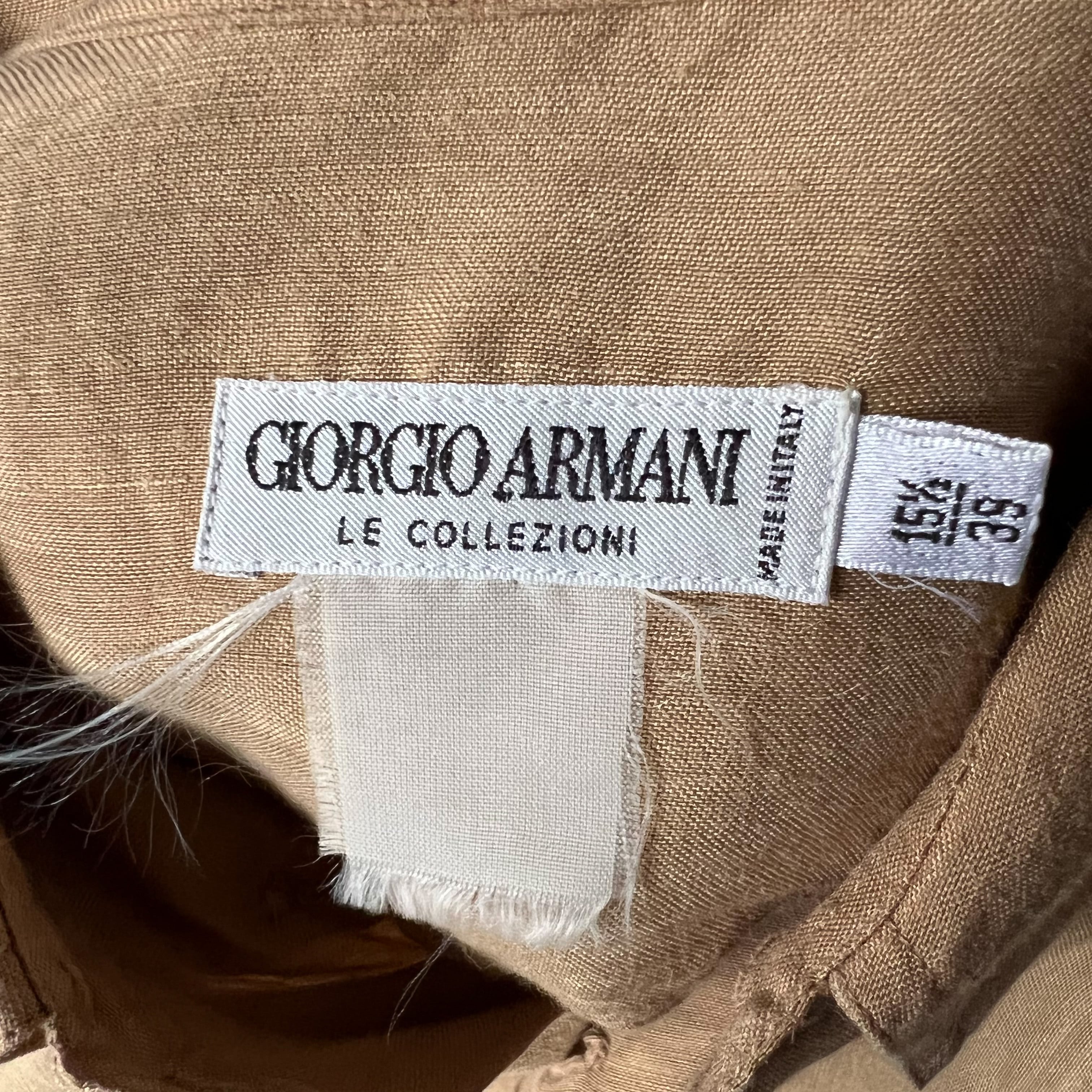 90s “GIORGIO ARMANI” made in italy linen short sleeve shirt 90年代