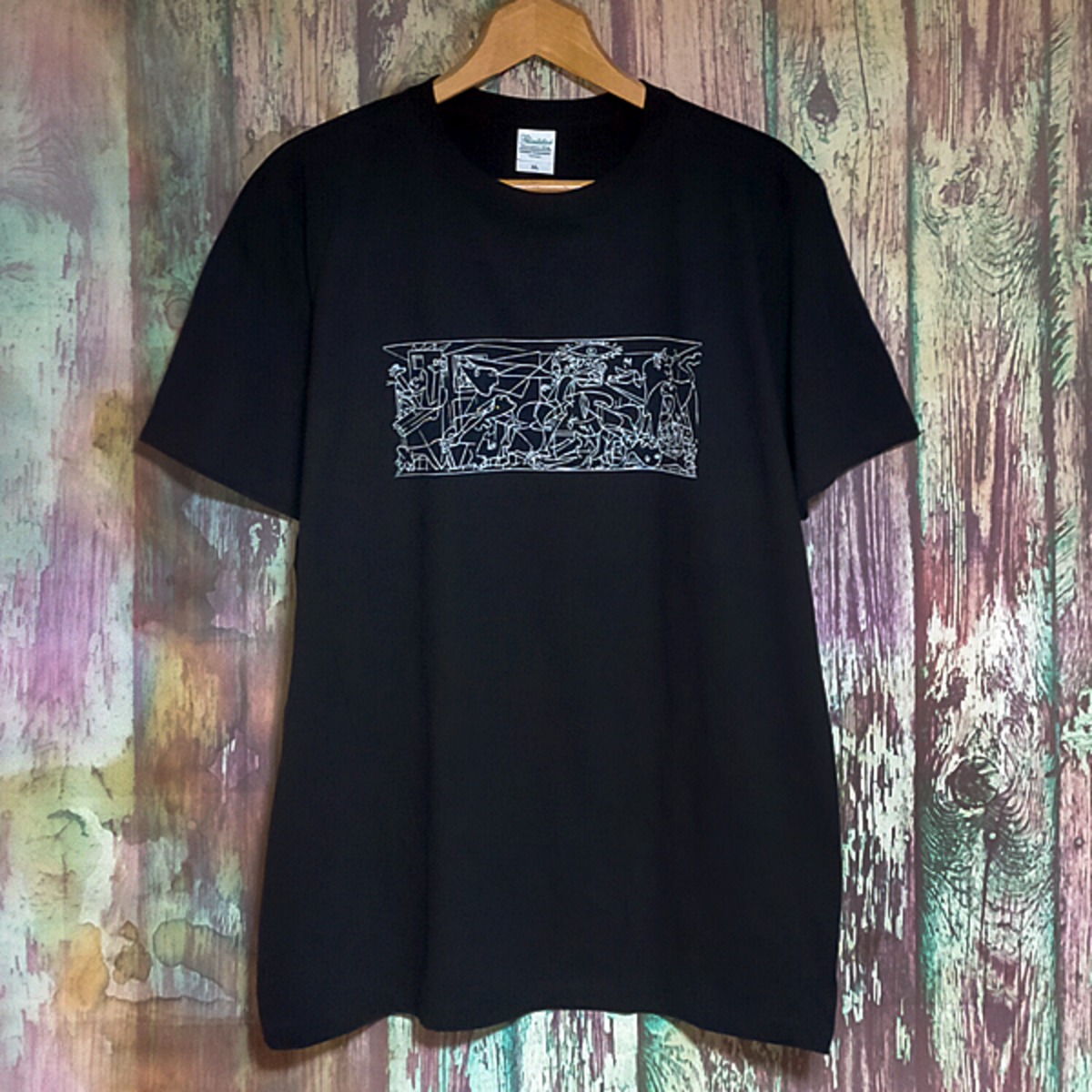 ピカソ ゲルニカ Pablo Ruiz Picasso 半袖黒色 Tシャツ 選べる6サイズ 