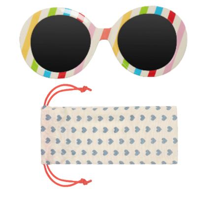 SUN109-Vintage Rainbow Stripe Sunglasses-MULTI