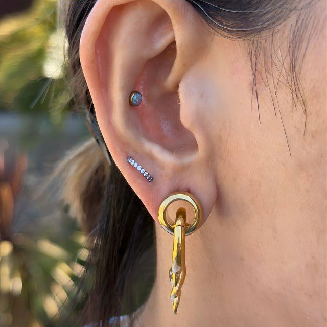ワンタッチピアス 8G ゴールド Thorns クリッカー 磁石 簡単マグネット
