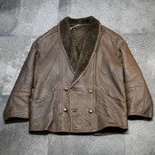 shawl collar brown mouton jacket