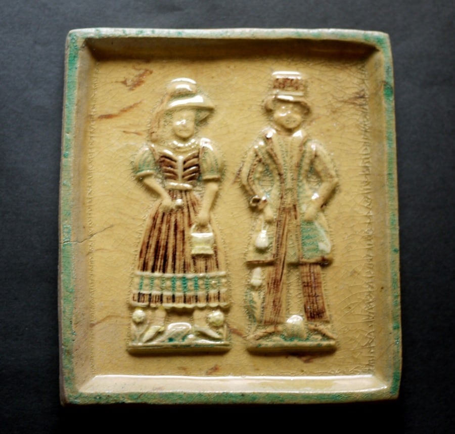 南ドイツ BAVARIA 陶板 バイエルン カップルレリーフ