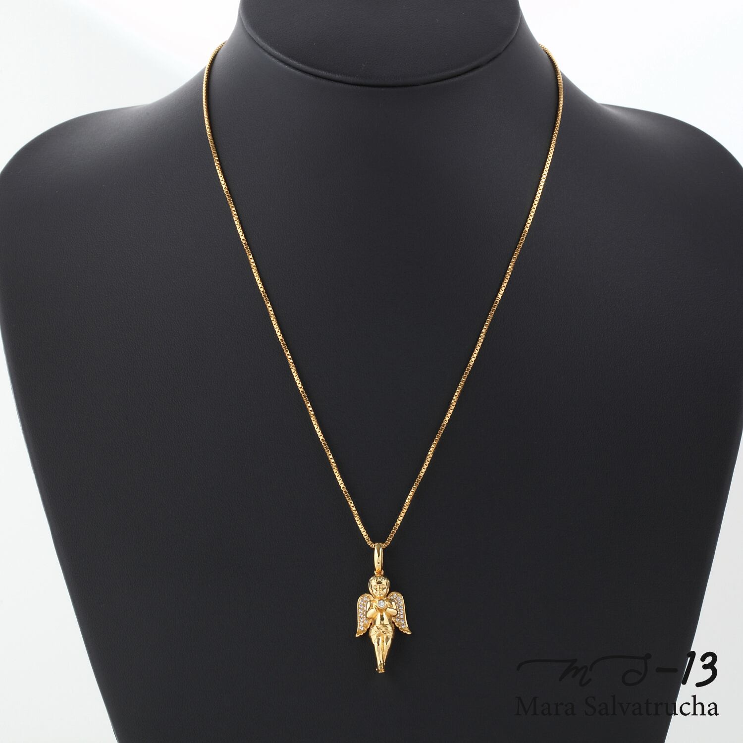 MS-13】K18GP エンジェル チャーム M チェーンセット（ゴールド