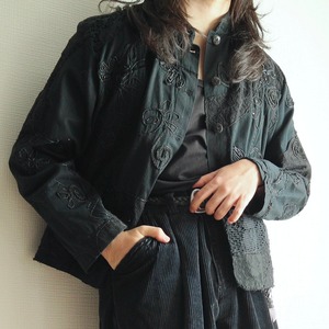 "刺繍"  stand-collar beautiful lace various pattern design  jacket