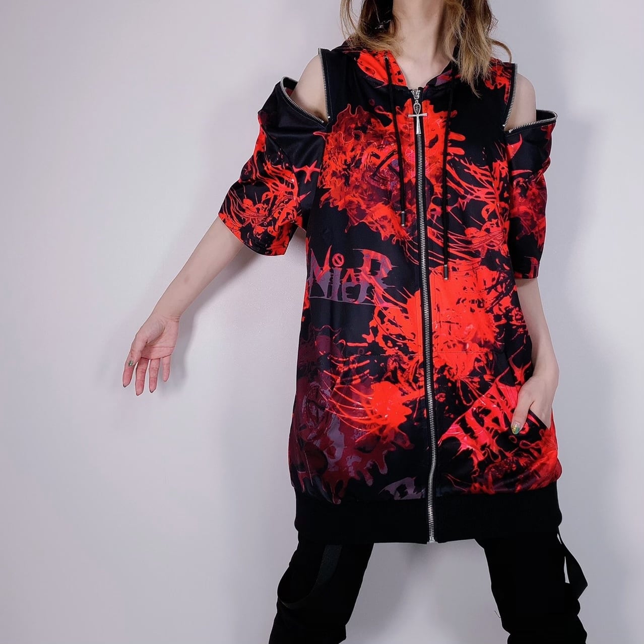 2WAY OFF-Shoulder半袖ZIP PARKA【彼岸花】 | NIER CLOTHING powered by BASE