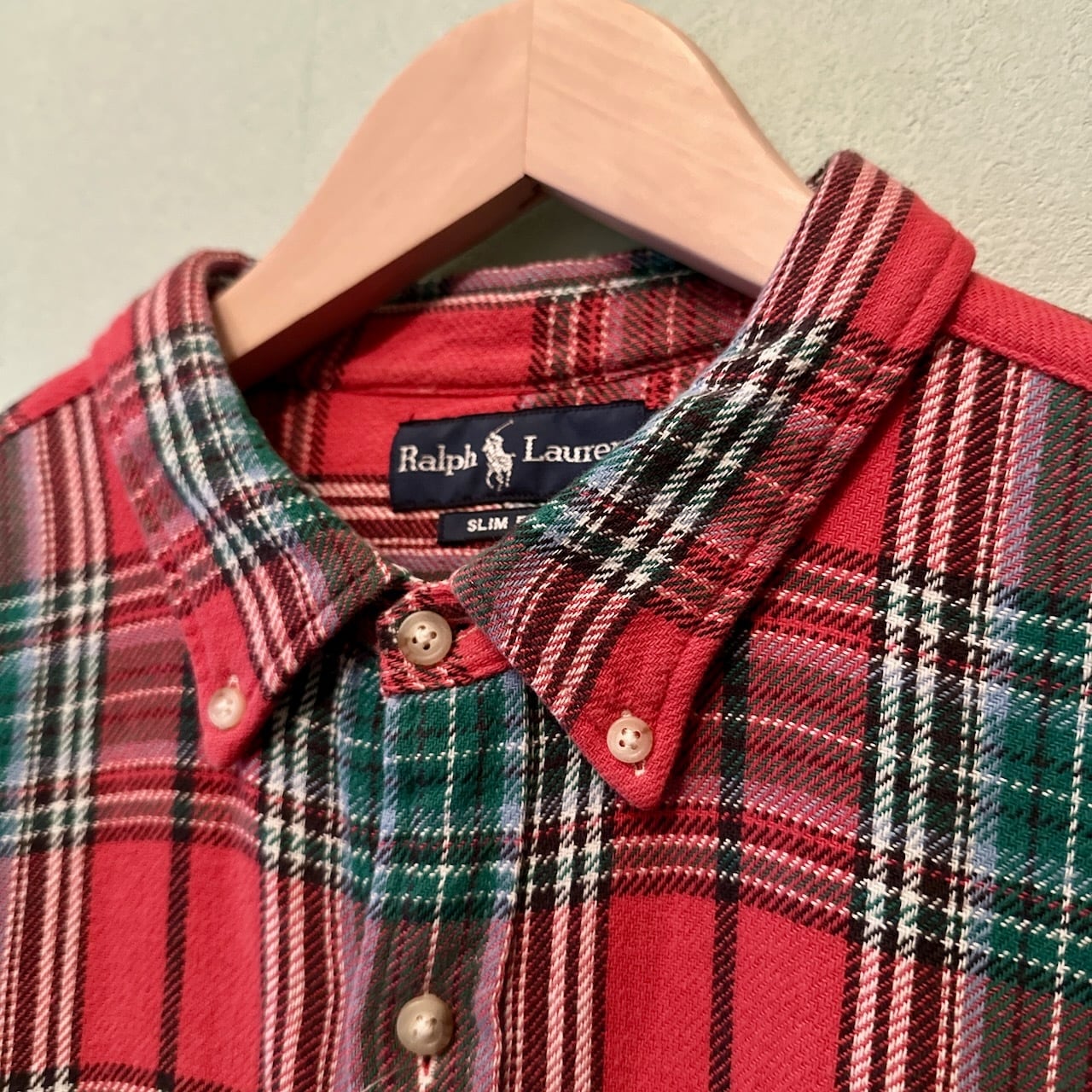 ラルフローレン ネルシャツ チェックシャツ 刺繍 サイズ：XL 長袖