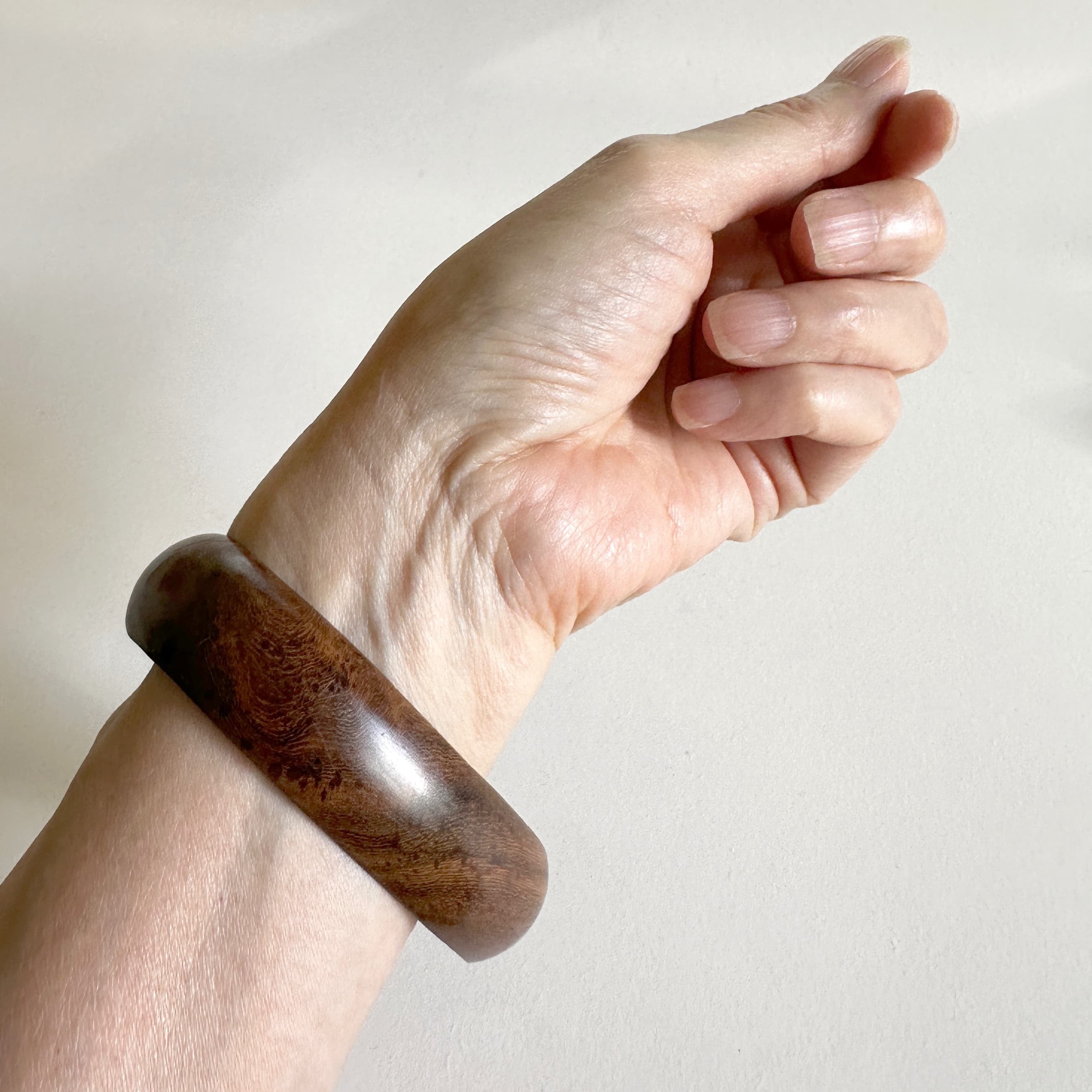 Ba-28ro wood ovalバングル 茶 | Bijoux Kei