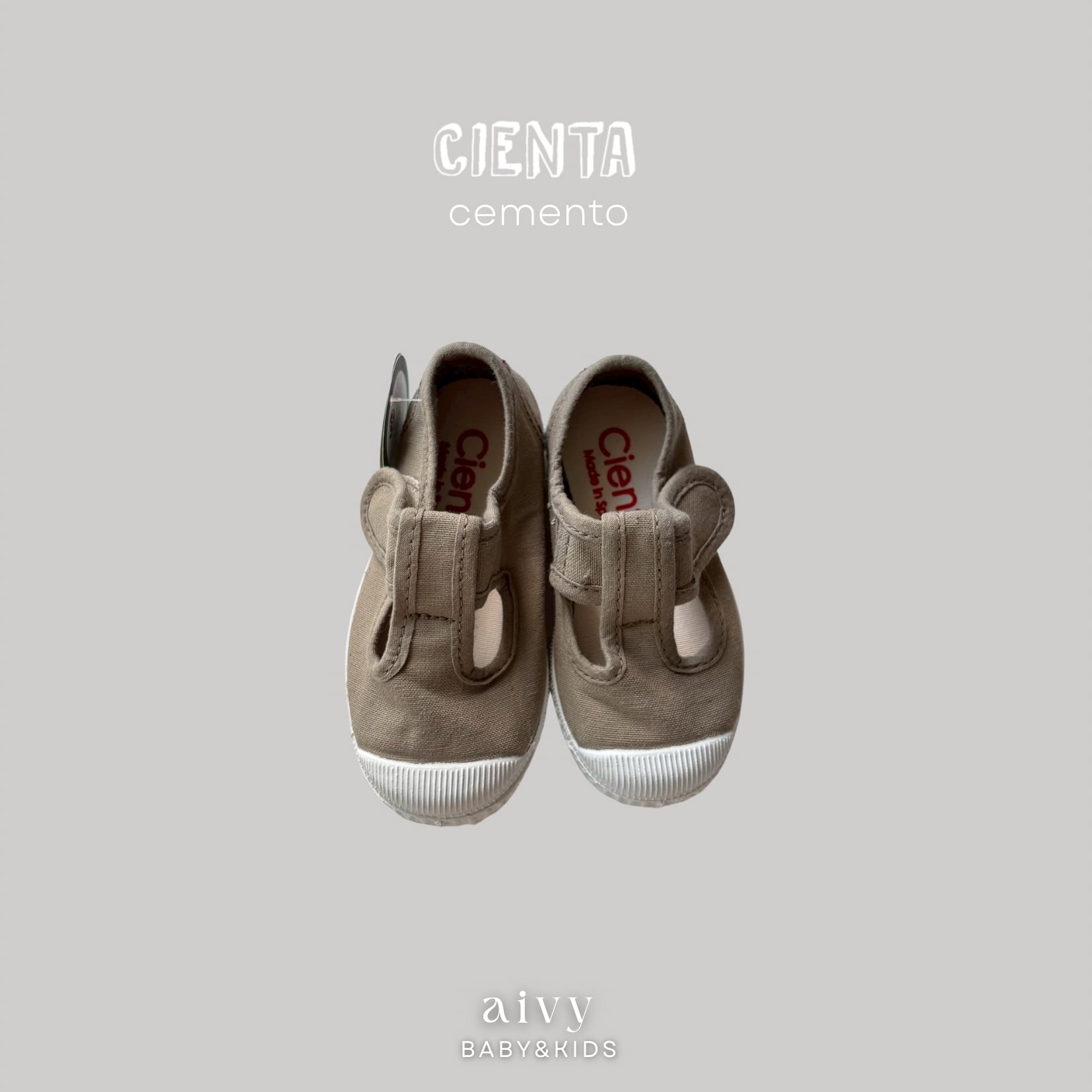 【即納】cienta / canvas Tstrap / cemento / No.34