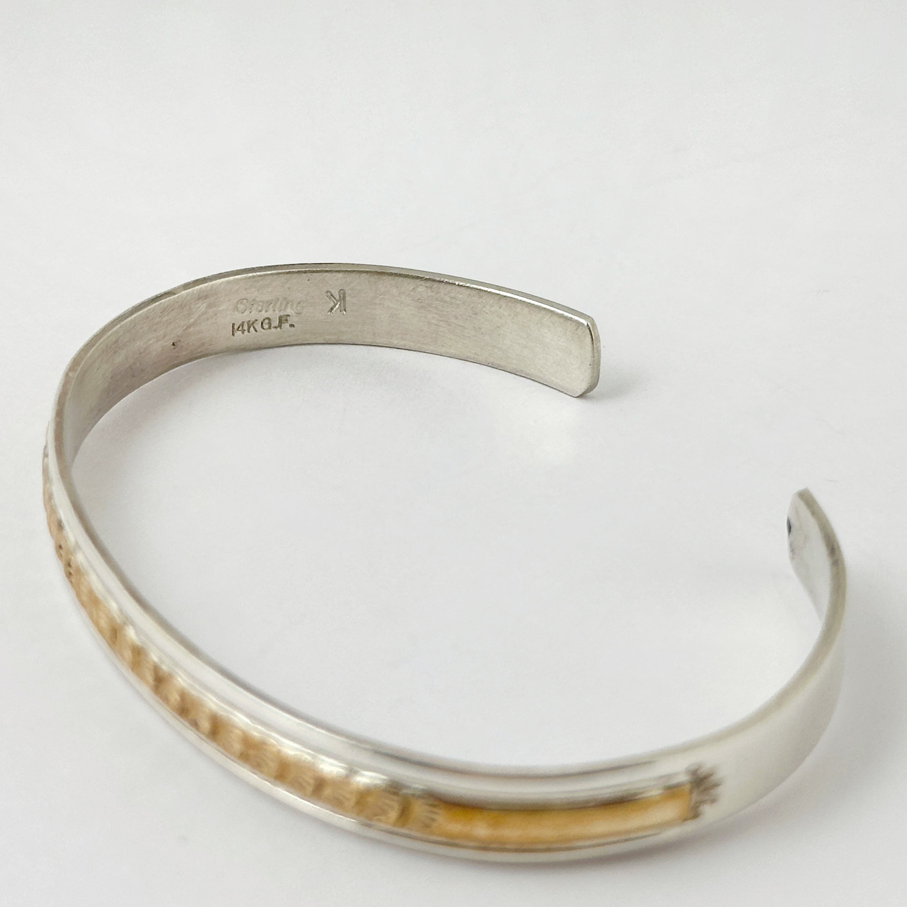 Indian Jewelry 》Silver x Gold Coating 6mm幅 コンビ スタンプワーク