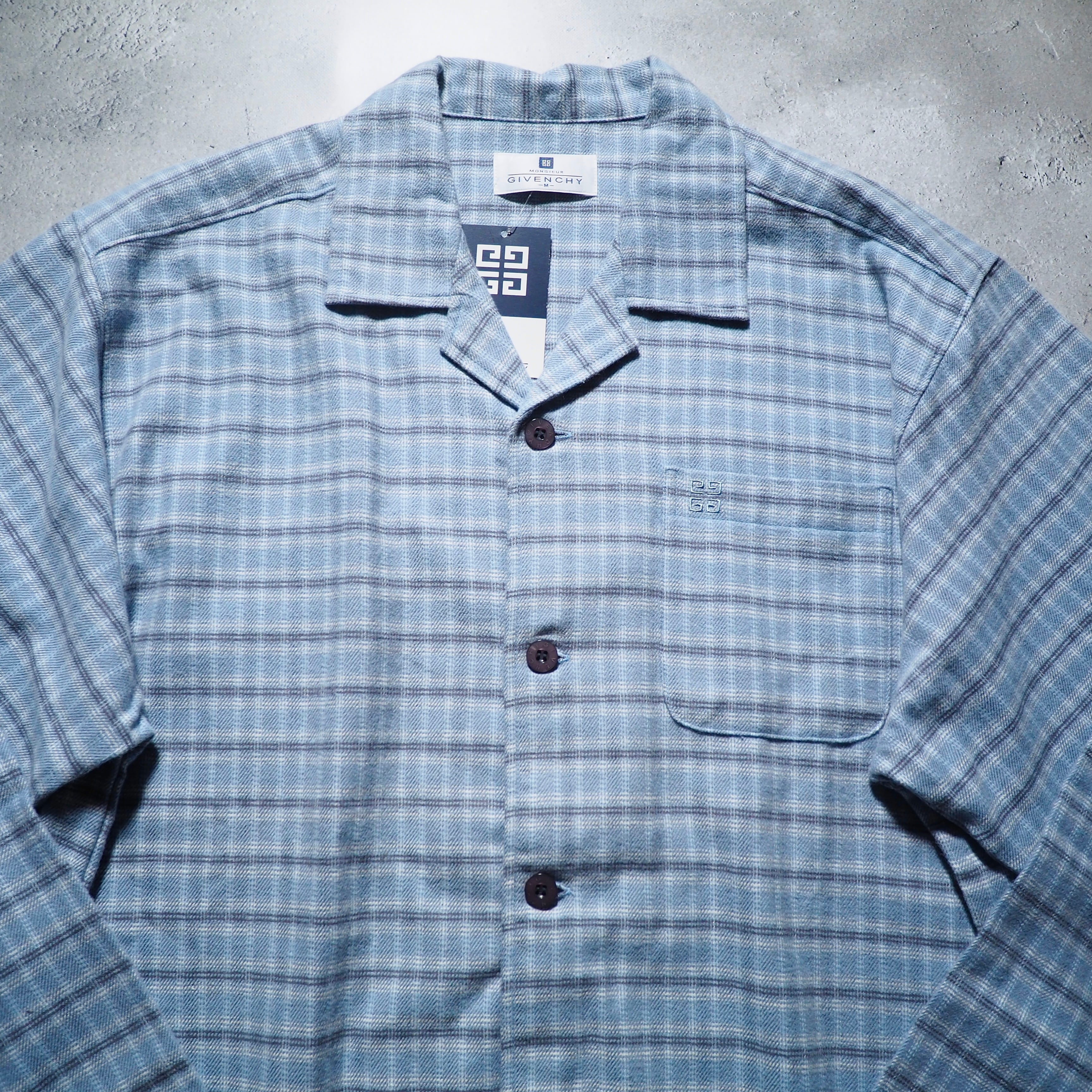 ” GIVENCHY ” 4G logo embroidery vintage loose check pajamas Set up