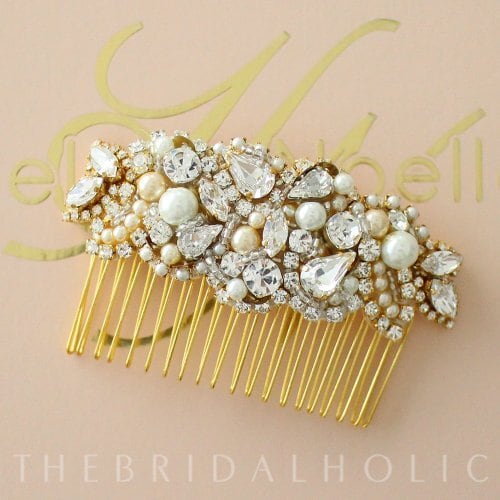 Crystal and Pearl Bridal Comb】 | THE BRIDAL HOLIC