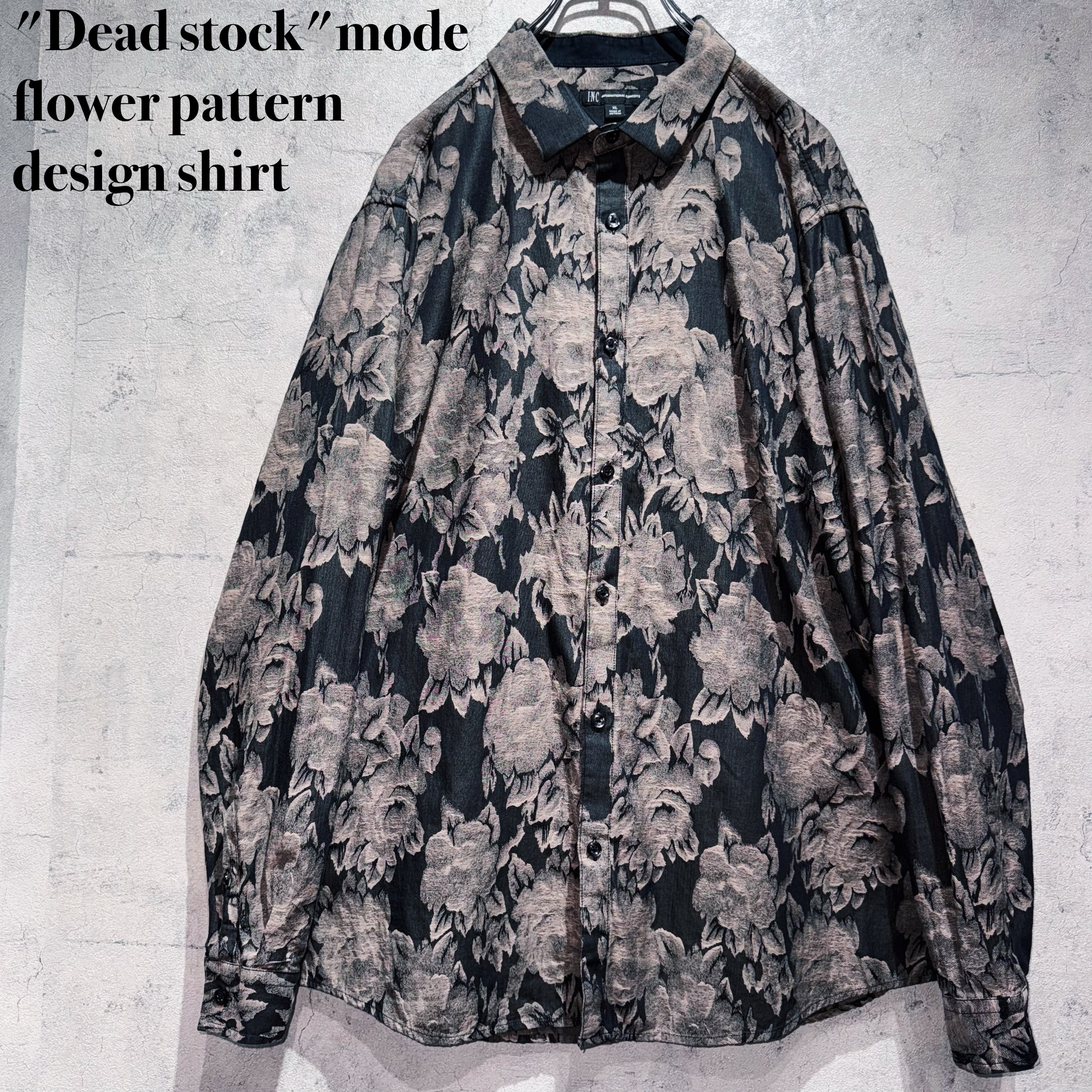 "Dead stock"mode flower pattern design shirt