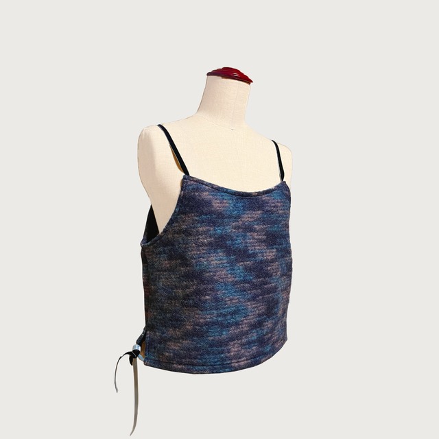 【レイヤードスタイル】大人可愛い トップス キャミソールベスト ビスチェ｜ブルー｜画像3