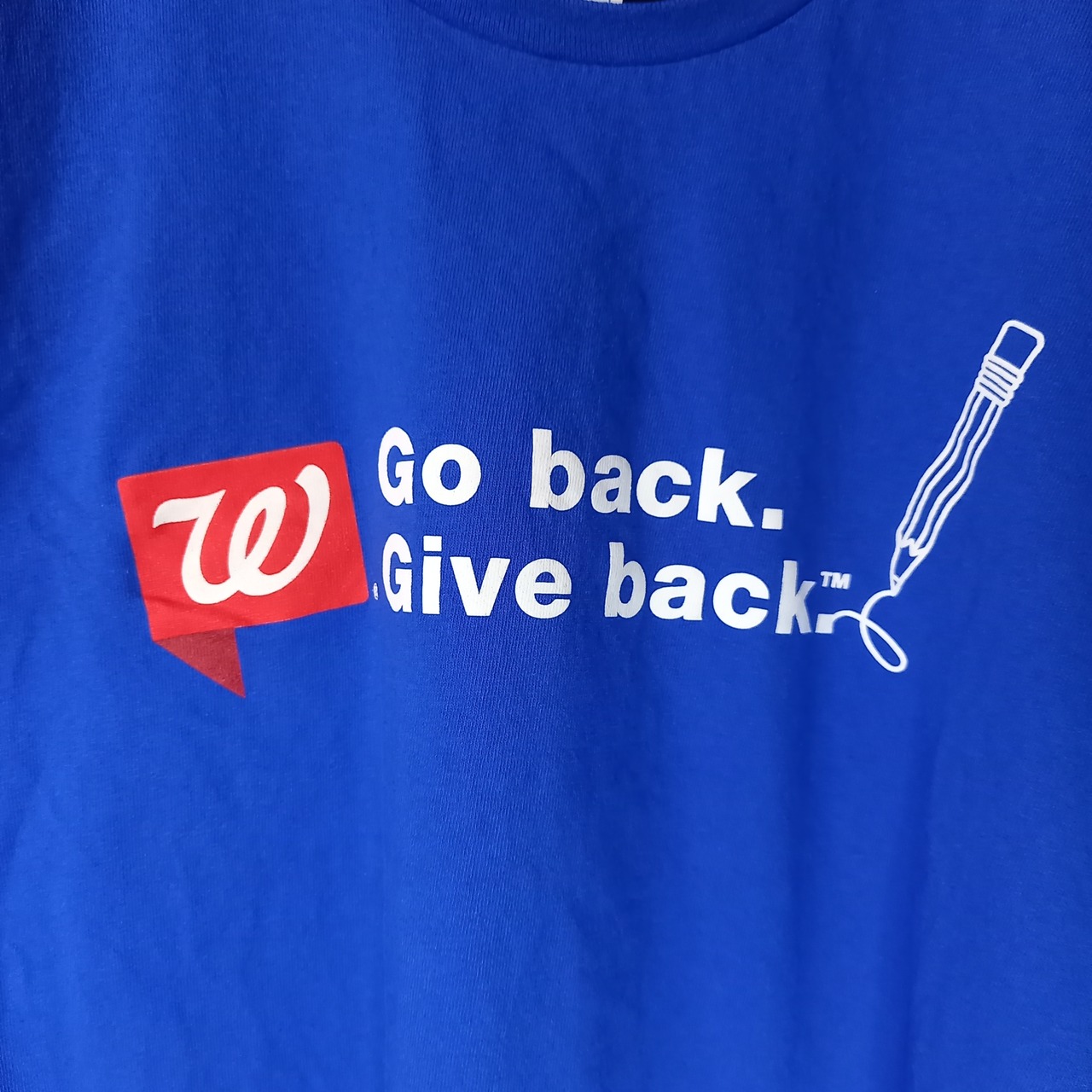 DELTAアパレル　クルーネック　プリントTシャツ　卒業式　半袖　ブルー　XL