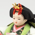 №261-01 ころろ刺繍 抹茶桜餅 二人飾り 檜 象嵌 平飾りセット thumbnail 10