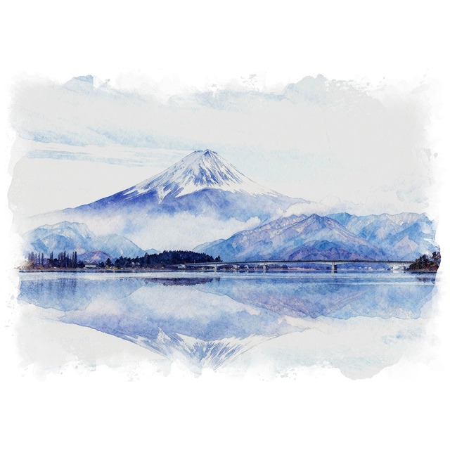 絵画 日本 富士山 風景画 インテリアアート額付き 水彩画・油絵風 WAT0042