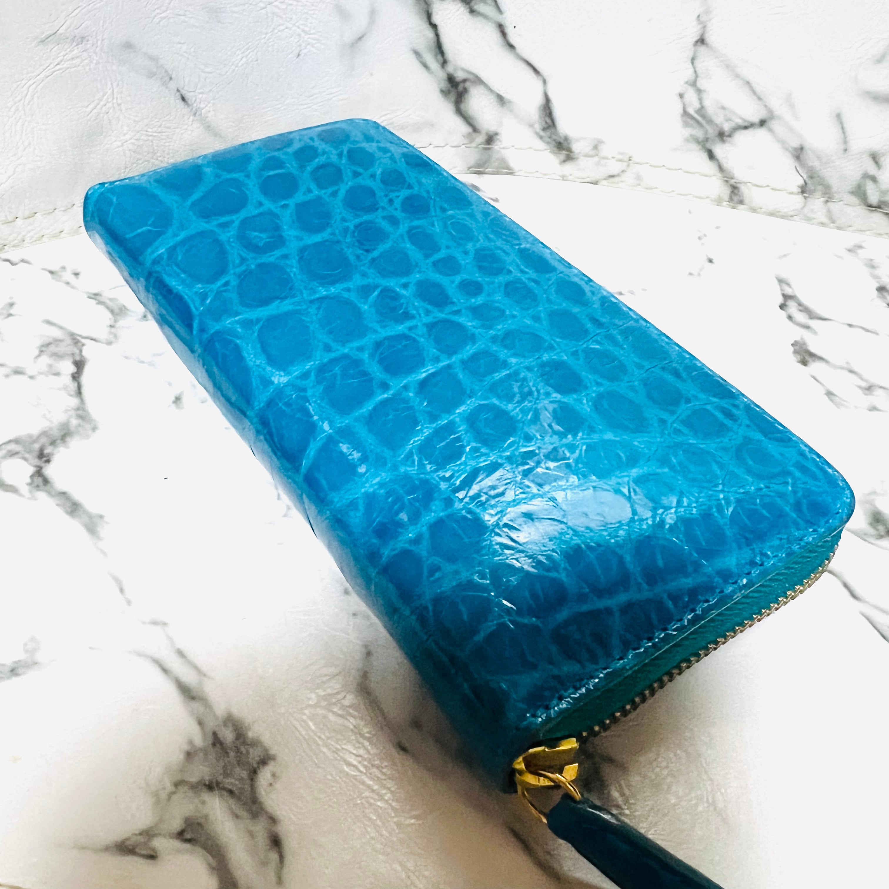 新品 クロコダイル長財布 シャイニング加工 クロコ財布 ワニ革