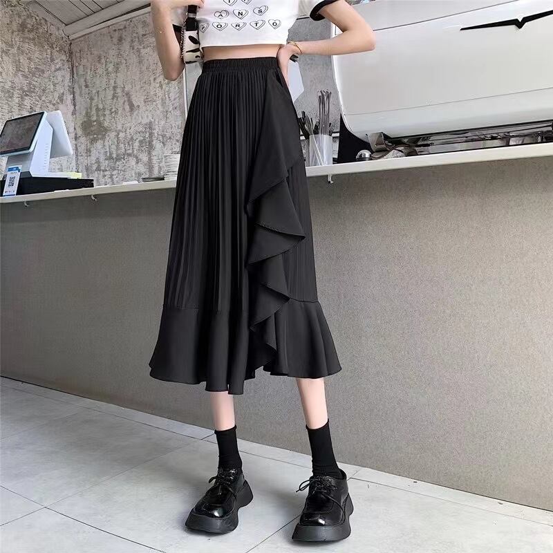 無地プリーツフリルスカート AJ1365-E010