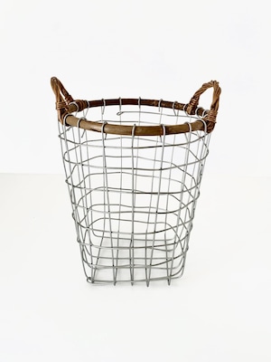 ラタントップワイヤーバスケット S / Rattan Top Wire Basket Small PUEBCO