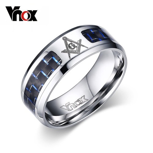 【送料無料】 メンズ リング 指輪 フリーメーソン ステンレス カーボン 40000940