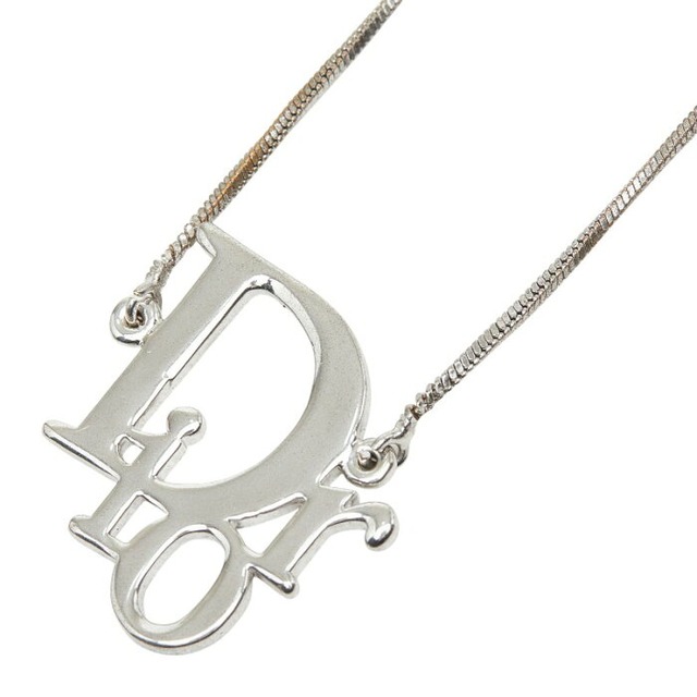 ディオール ロゴ チェーン ペンダント ネックレス シルバー メタル レディース Dior 【中古】