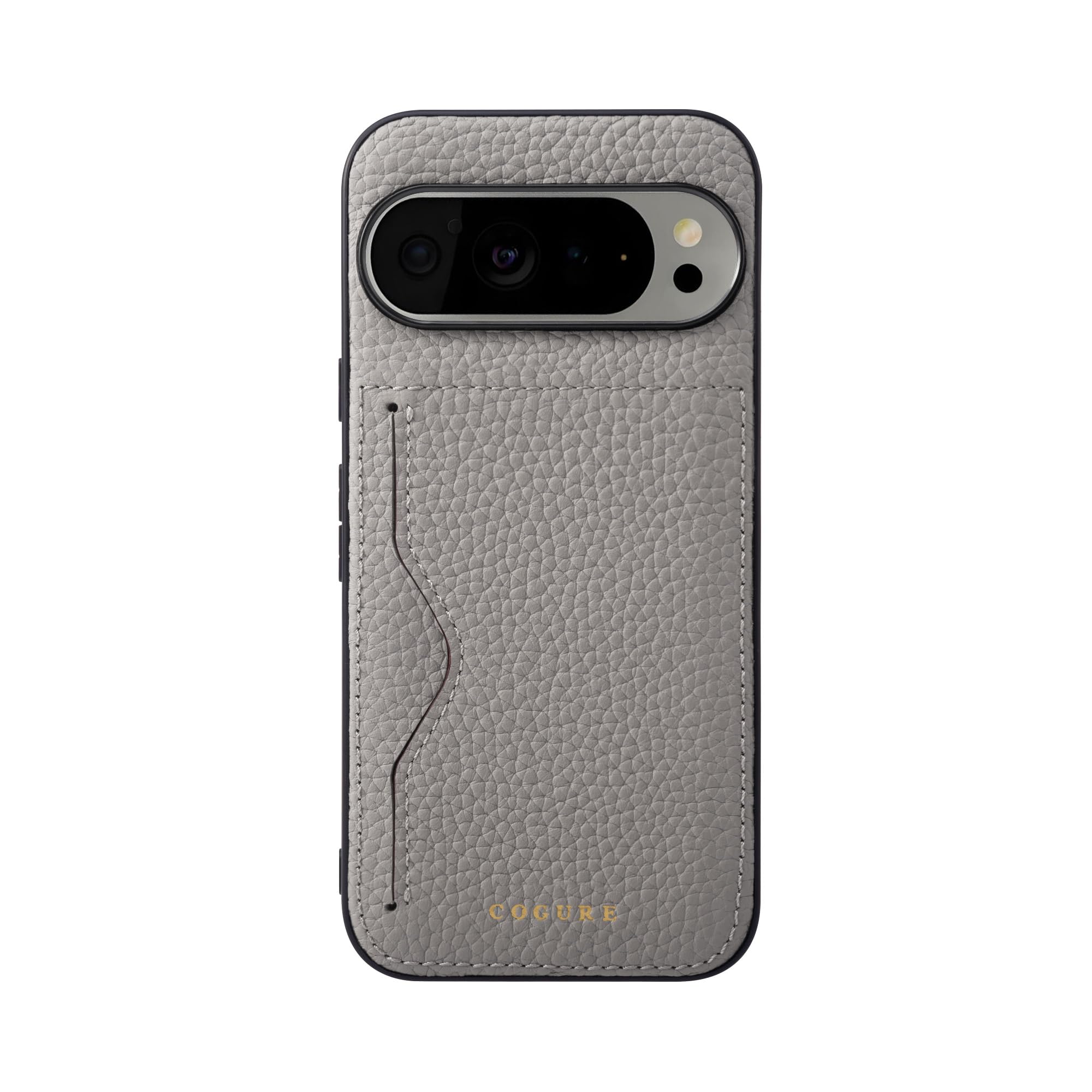 COGURE For Google Pixel 10 / 10 Pro スマホケース 代替品 本革 シュリンクカーフレザー カード入れ 耐衝撃 シンプル おしゃれ 専用ボックス付き COPC1-pi グレージュ