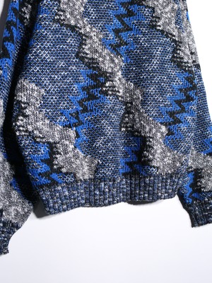 "ギザギザ" multi art pattern good coloring sweater