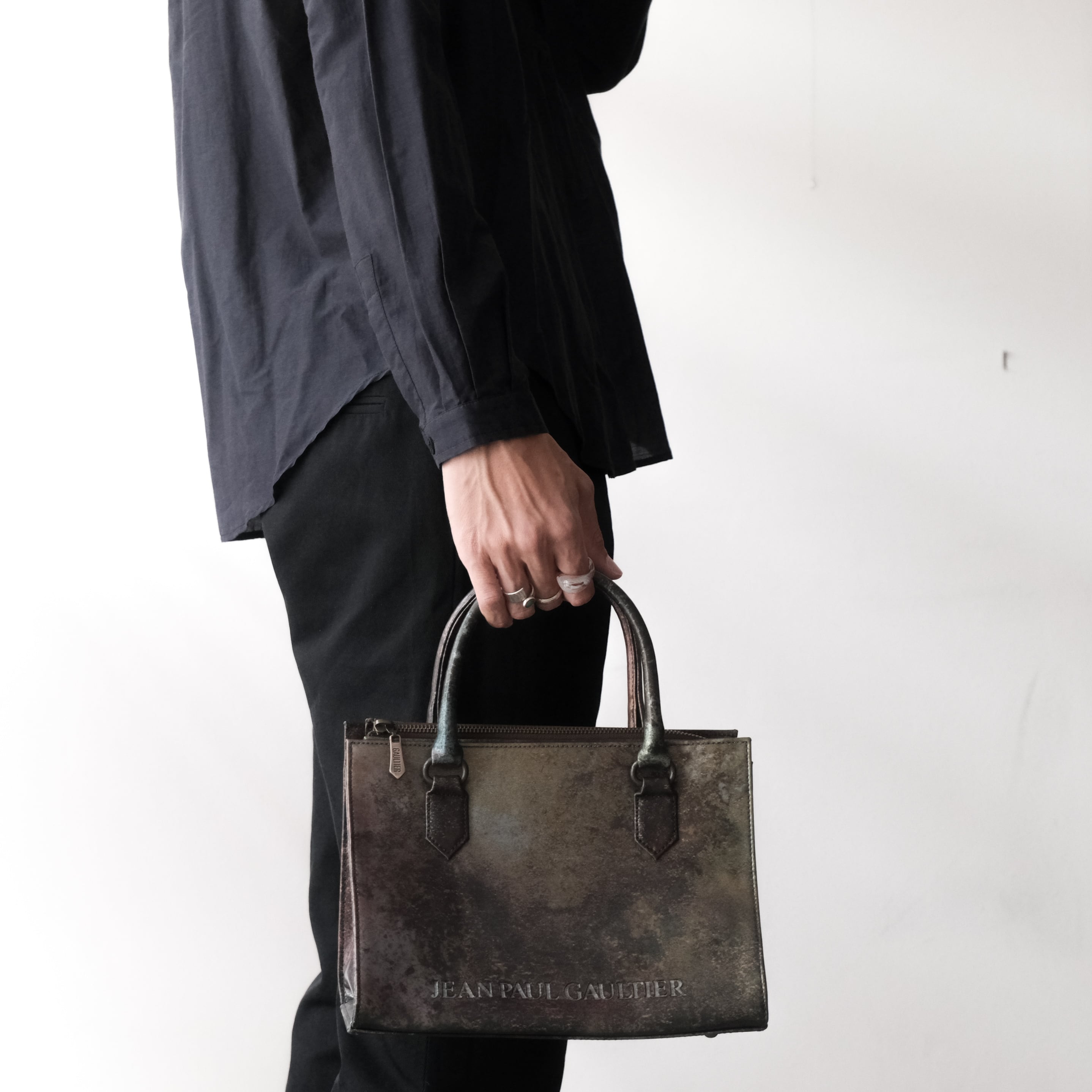 Jean Paul Gaultier ハンドバッグ 玉虫 Vサイバー Jean paul GAULTIER Vサイバー がま口バック グリーン 玉虫 JEAN PAUL