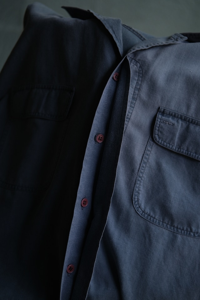 Utah/ "DIRECTIONS" open collar short sleeve cotton shirt