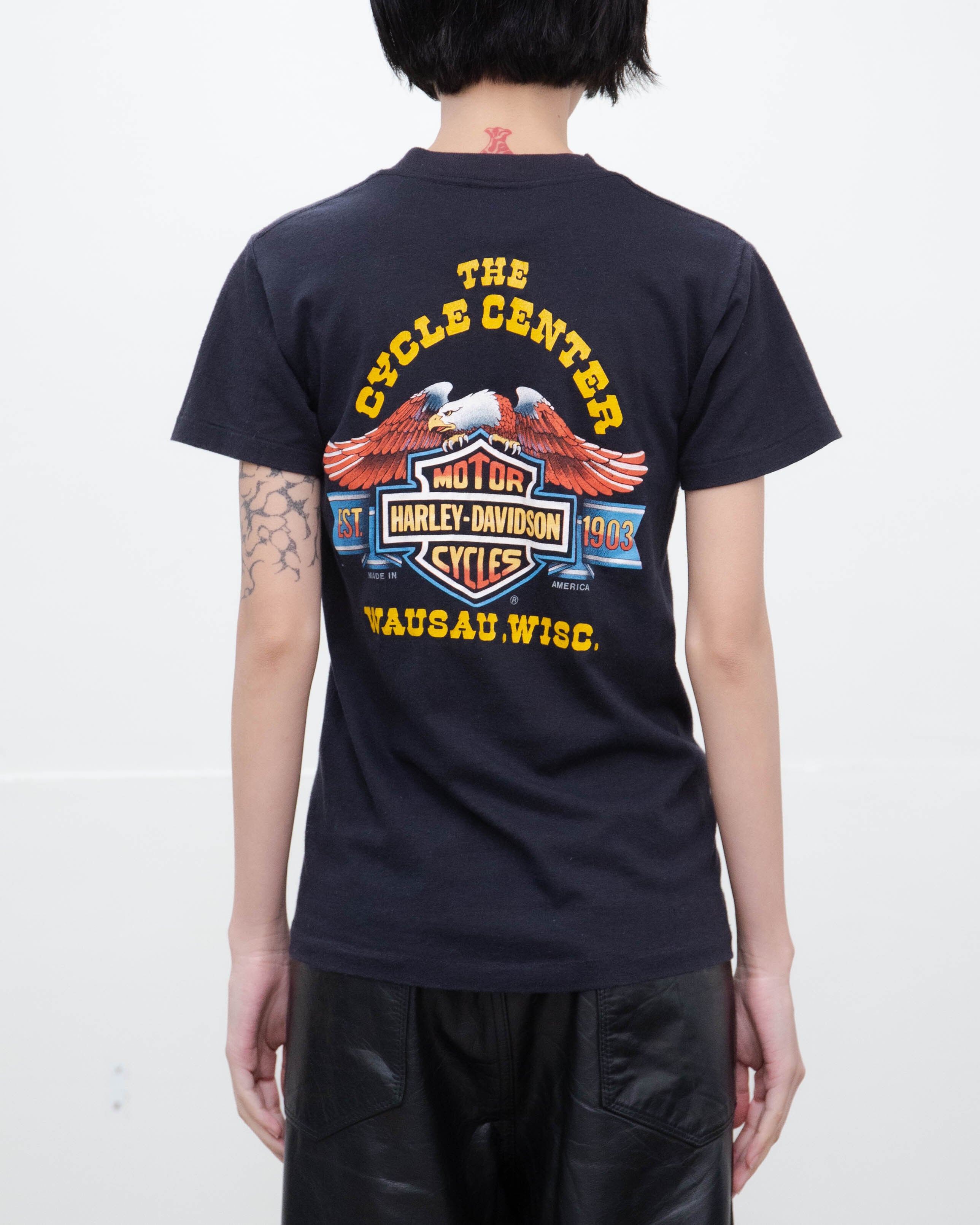 1980s HARLEY DAVIDSON - “3D EMBLEM” moto print T-shirt | LUIK FINN