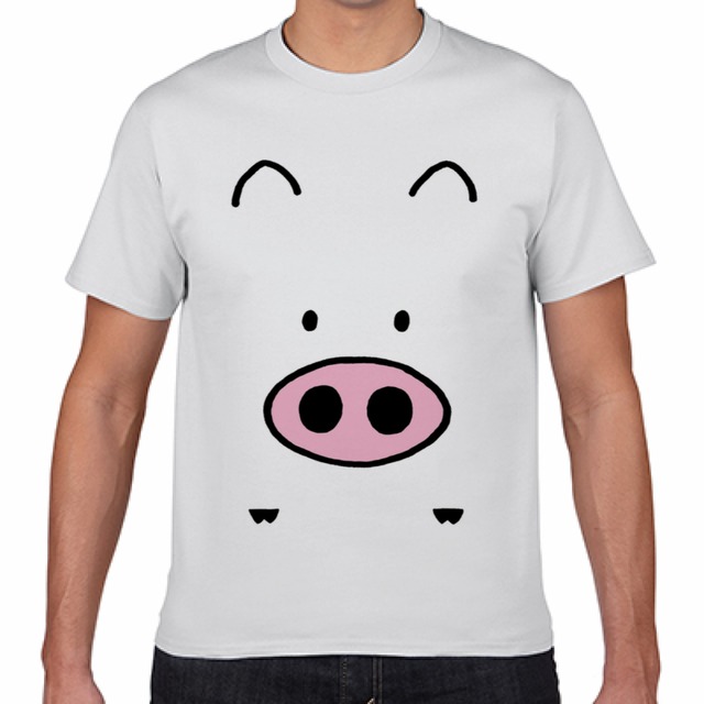 絵本ぶひオリジナルキャラクターtシャツ メンズ S 01 ぶひ ぶた 正面 バックプリント かわいい おしゃれ ペアルック おそろい 夫婦 親子 楽しい インクジェットプリント S M L Xl 白 リングスパンコットン 100 ぶひ わーるど