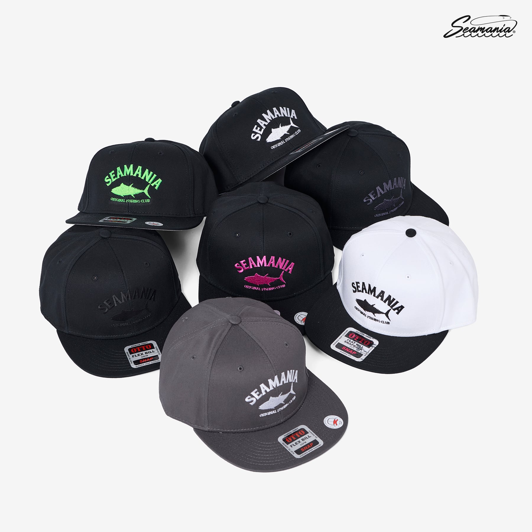 【Seamania】アーチロゴ刺繍フラットバイザーCAP