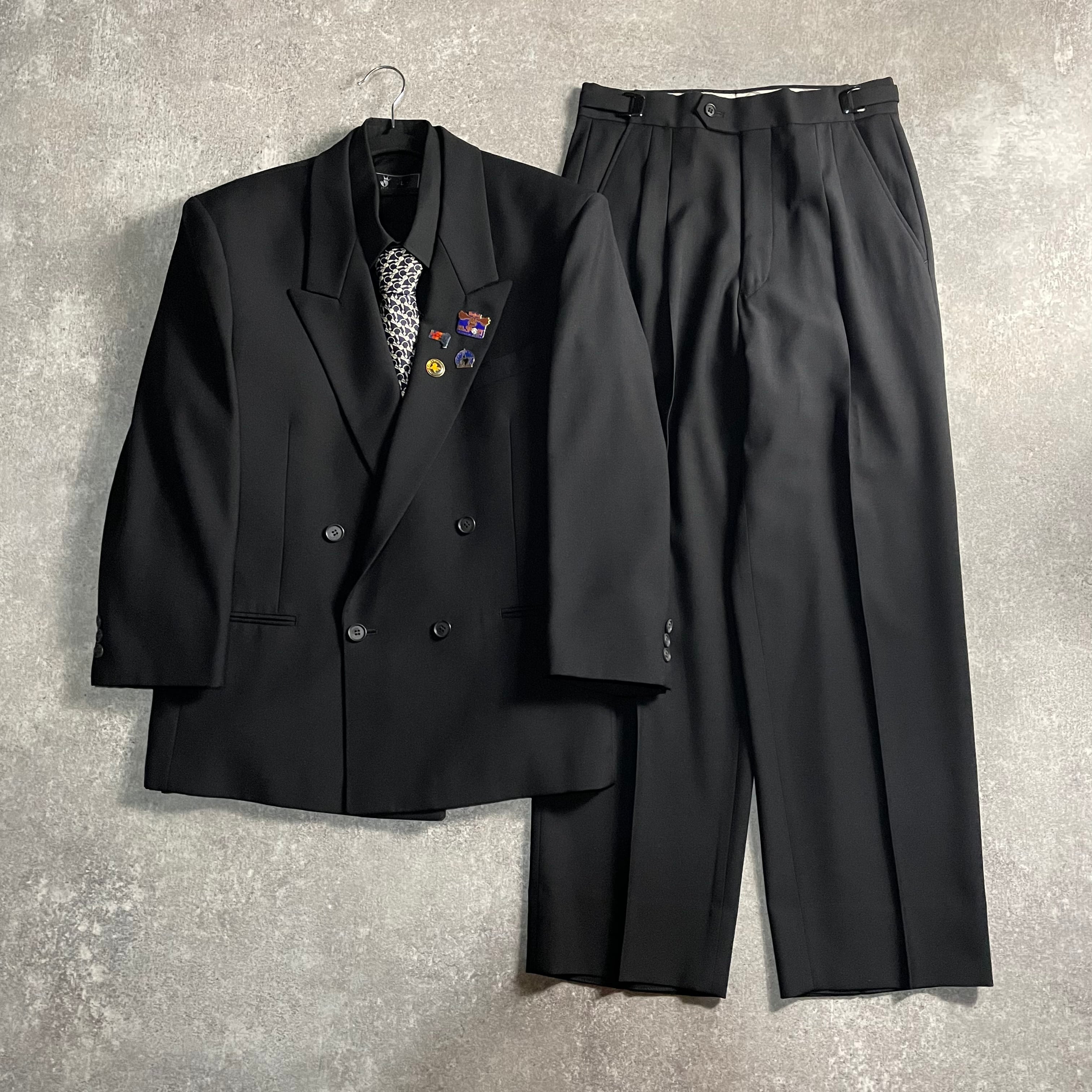 LOST特注【vintage】セットアップ ダブルスーツ ブラック 成人式 