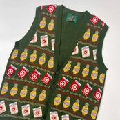 MEN’S KANEKO ISAO メンズカネコイサオ デザイン コットン ニット ベスト/グリーン系 メンズ