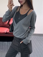 【新作5％OFF・3日間】Deep-V Cross Knit_3colors