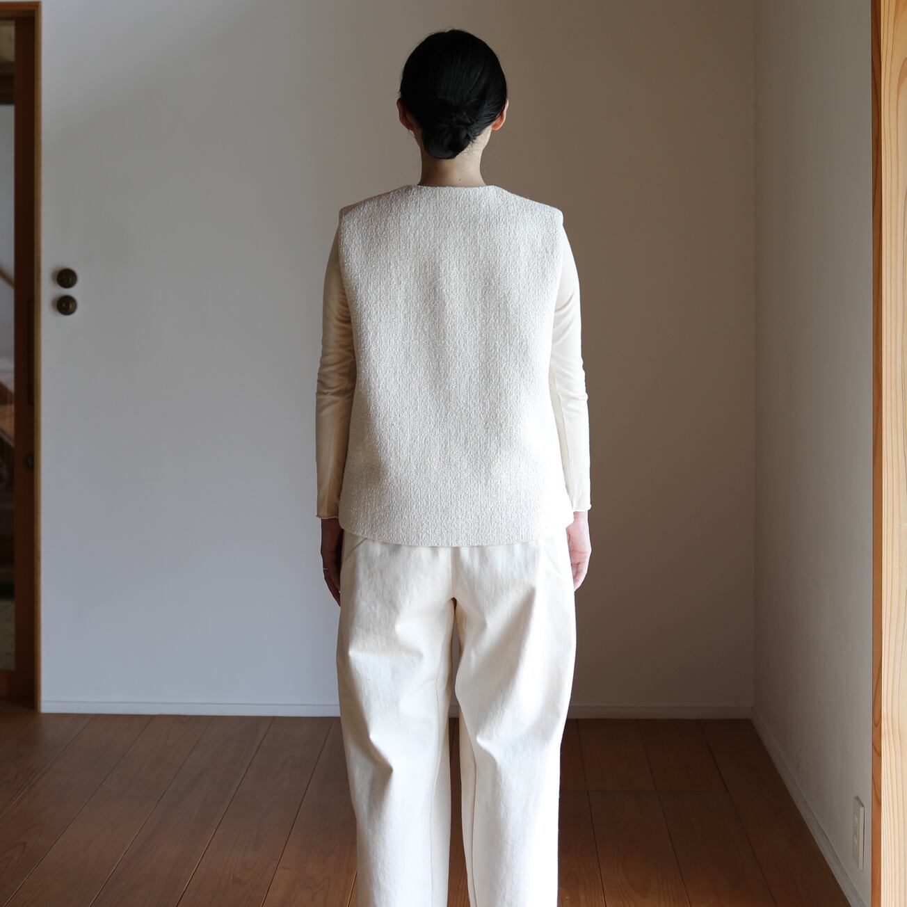 ベスト（手紡手織木綿 生成） | えみおわす