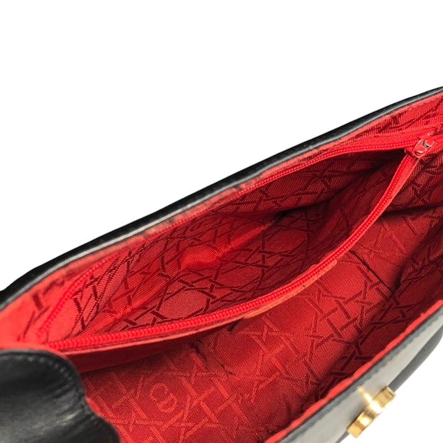 Christian Dior クリスチャン ディオール ショルダーバッグ ブラック ロゴチャーム レザー フラップ vintage ヴィンテージ オールド rrr3nm