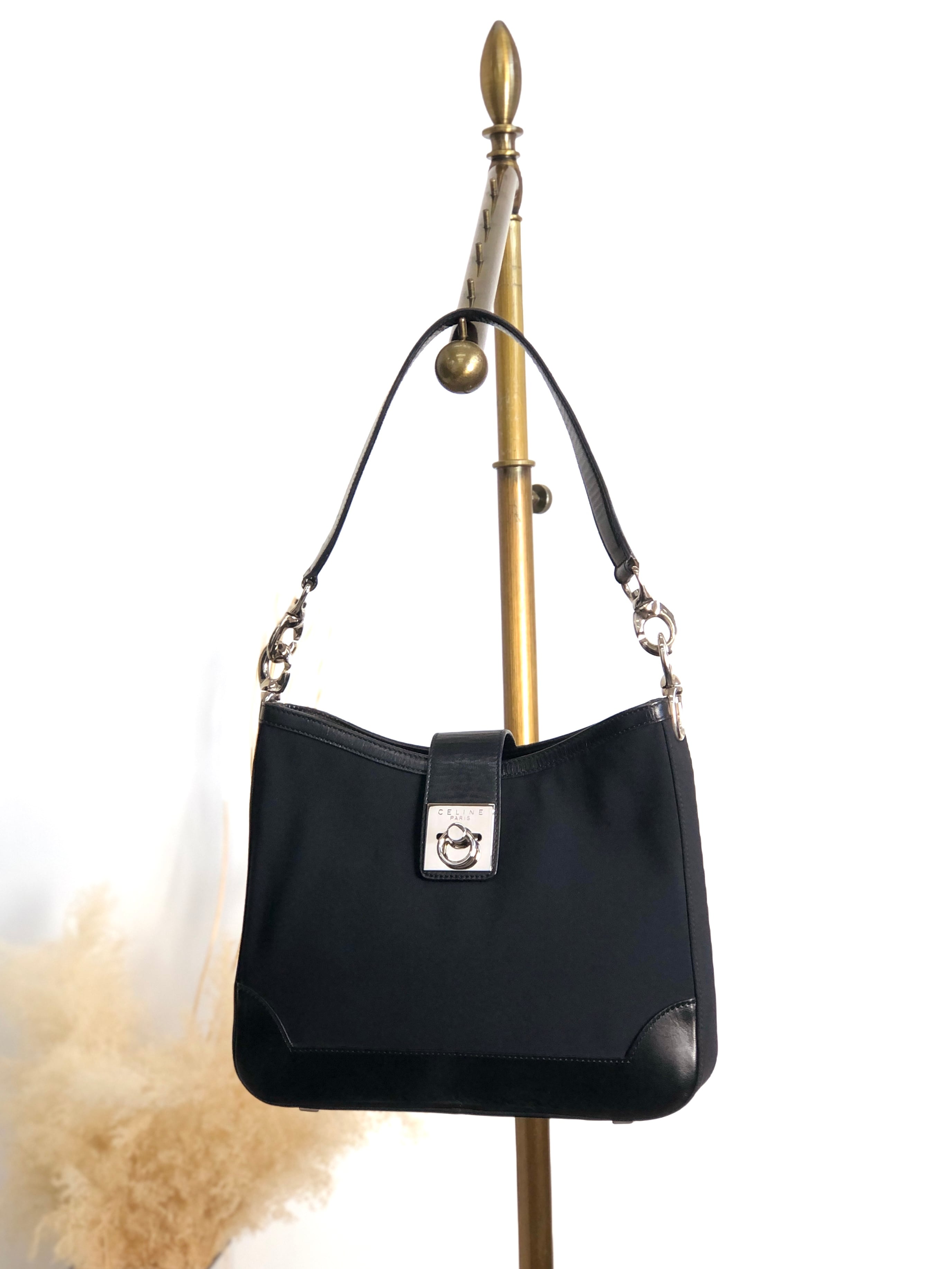 専用■セリーヌ ガンチーニ ショルダーバッグ クロスボディ レザー ブラック系 CELINE セリーヌ ショルダーバッグ ブラック ガンチーニ レザー