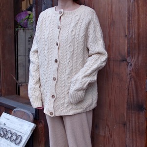 Vintage Hand Made Fisherman Sweater / ヴィンテージ フィッシャーマン セーター カーディガン