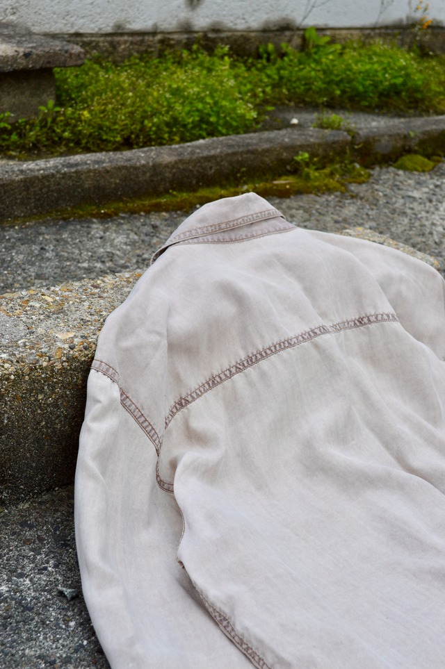 1990s Old Rayon Flap Work Shirt No Brand 古着 レーヨンワークシャツ セミロング