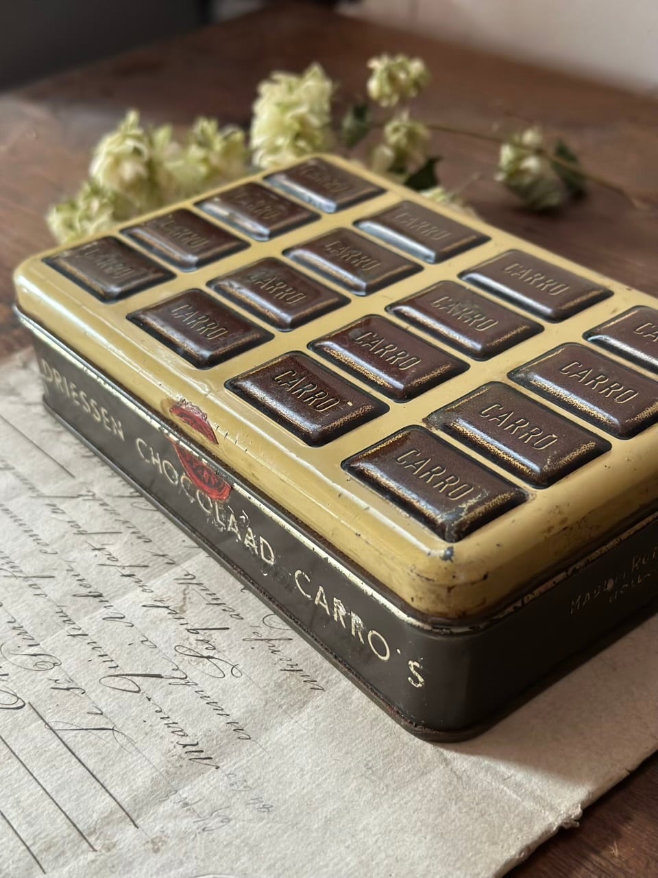 フランス アンティーク ティン製 缶 ３点セット チョコレートのTIN缶 A. Driessen | Brocante de La Cocotte