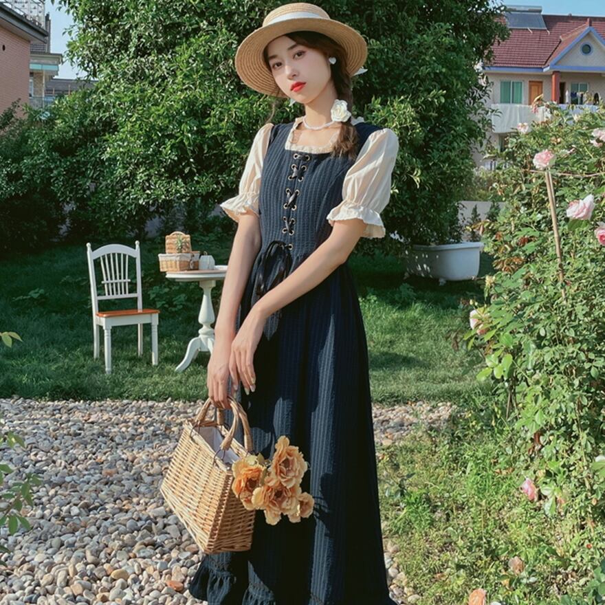 ゴスロリ通販 With U ワンピース 長袖 レトロ クラロリ クラシカル