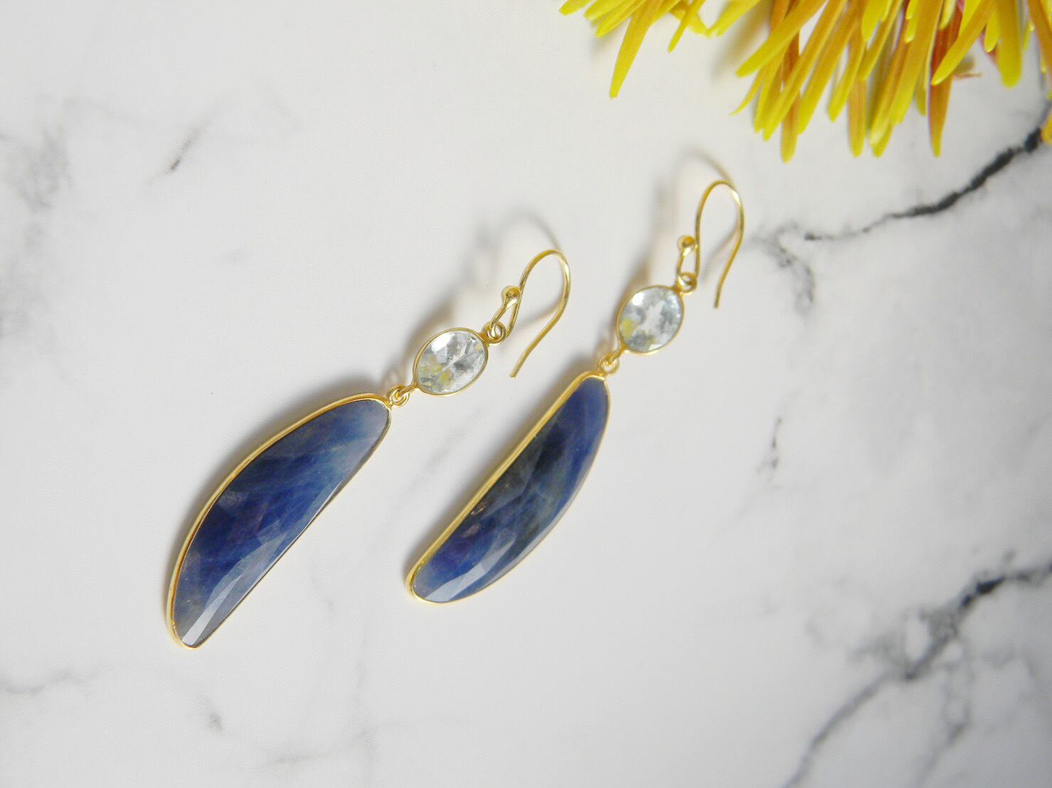 イヤリング変更可能】グリーンアメシスト&サファイア | myuto