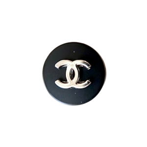 【VINTAGE CHANEL BUTTON】ブラックシルバーココマークボタン 14mm C-26080