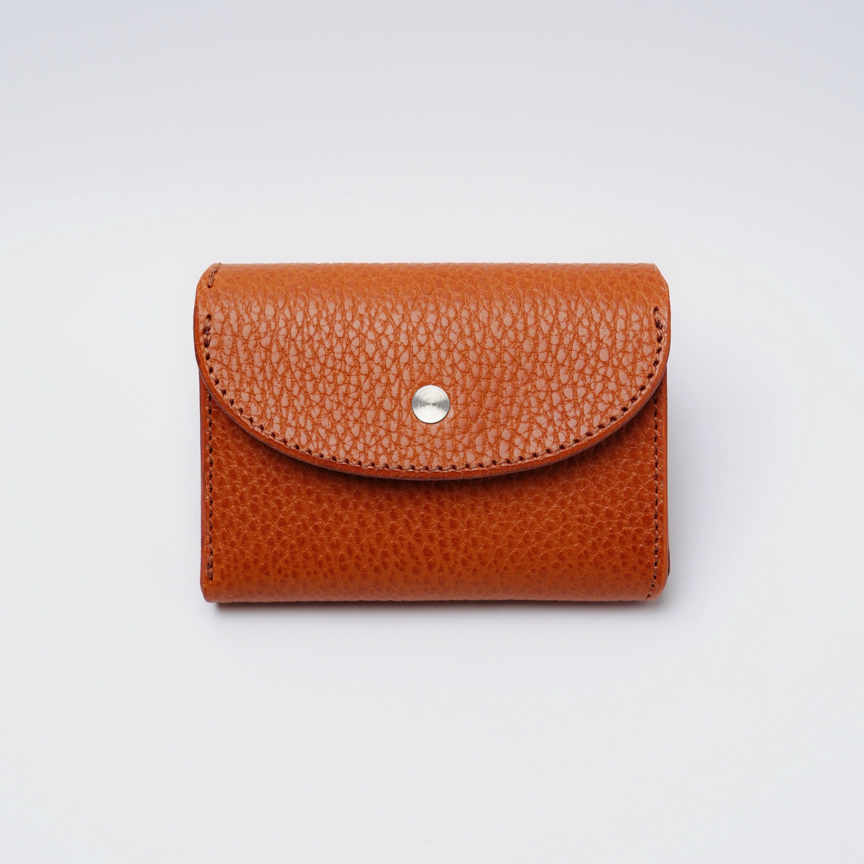 【Iru×IKENOHATA GINKAWATEN】DOLLARO LEATHER COMPACT WALLET ORANGE / 受注生産 9月下旬~10月上旬 発送予定 / 5周年限定カラー