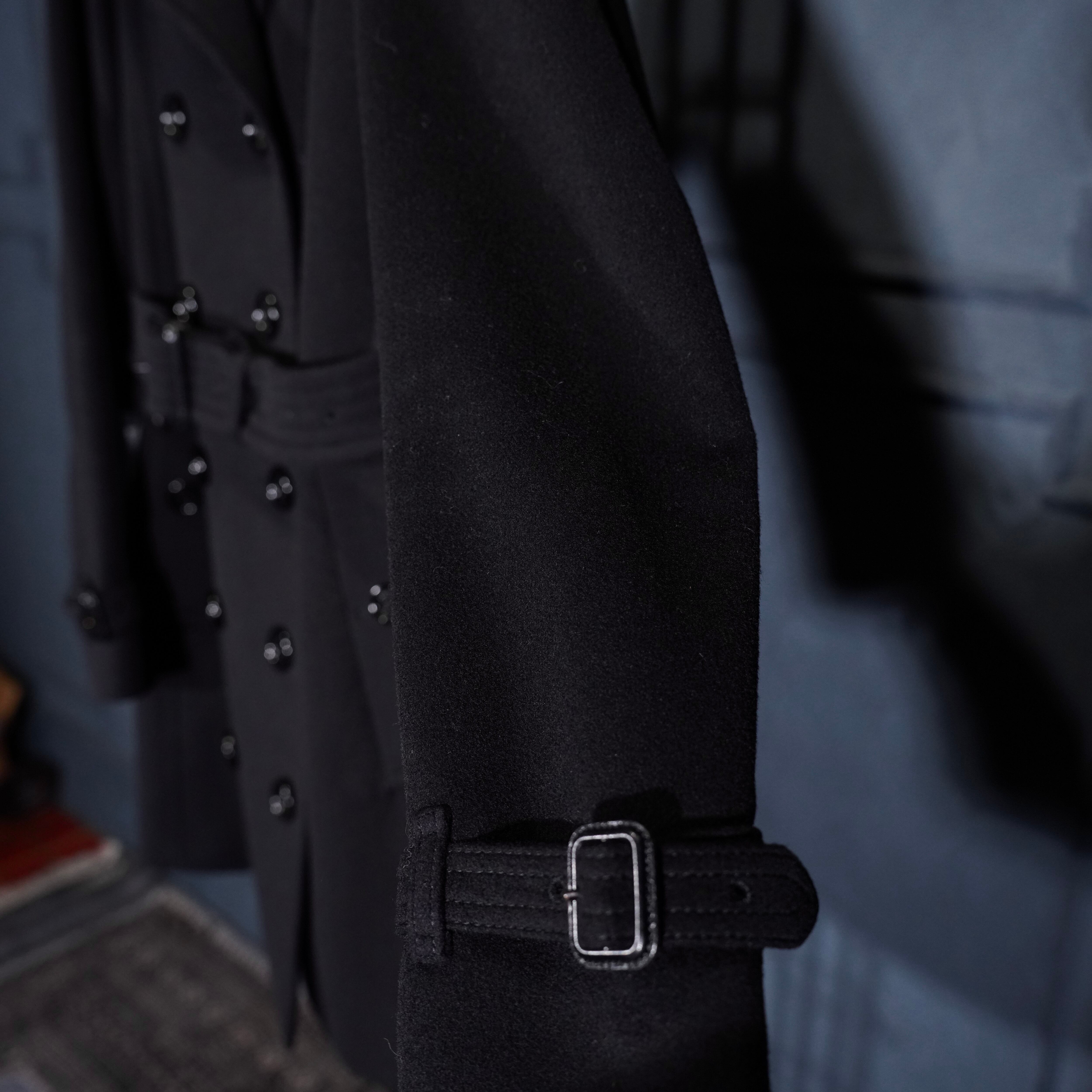 BURBERRY LONDON SANDRINGHAM BLUE FOX FUR CASHMERE BREND WOOL