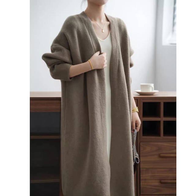 calm colors long cardigan N20568