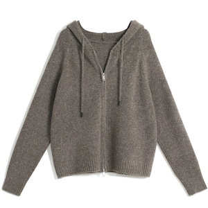 Double-Zip Knit Hoodie A0007