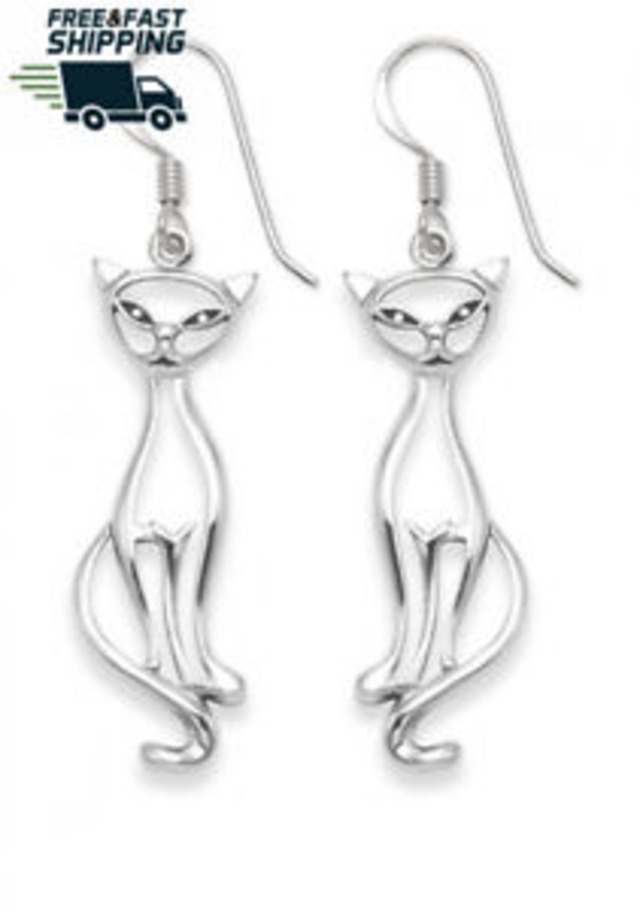 【送料無料】ヘザースターリングシルバーイヤリングオープンデザインサイズ…heather needham sterling silver cat earrings  open design  size 22mm gift