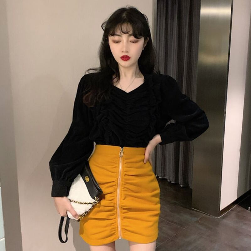 スプリングオータムスリムトップス スカート レディース ロング 春物 秋物 YY-ファッション87439111870